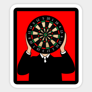 Dartboard Dart Player With Darts Arrows Sticker